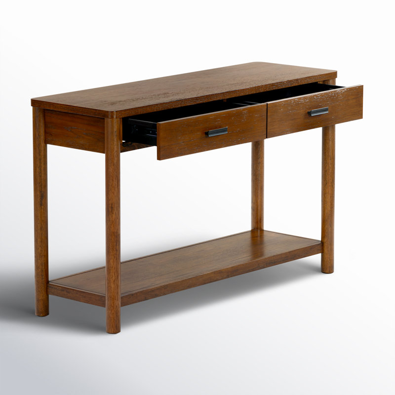 Jaylessa Wood 2 Drawer Console Table, Medium Oak