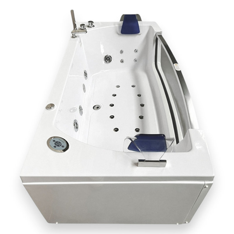 Baignoire à remous blanche pour 2 personnes 71 "x 35,5" avec pompe double Privilege