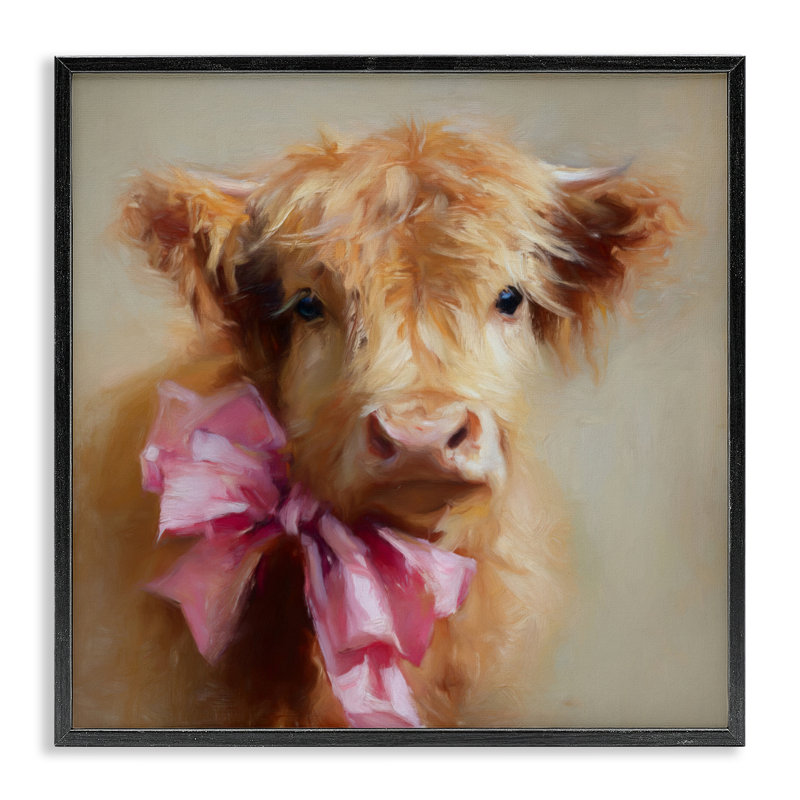 Petite giclée encadrée Little Highland, design par Tina LeCour, H 24 po x l 24 po, Giclée encadrée noir minuit