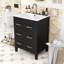 Meuble-lavabo compact avec lavabo en céramique et 3 tiroirs de rangement-1913354384