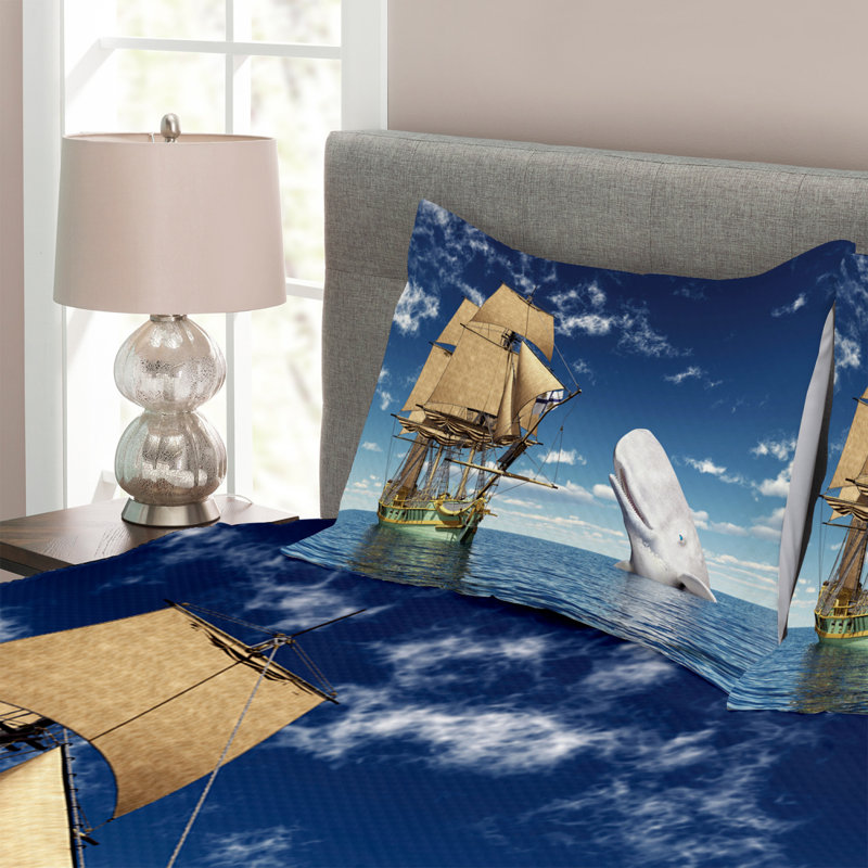 No Pattern Bedspread with Pillow Shams Included, 220 x 264 cm