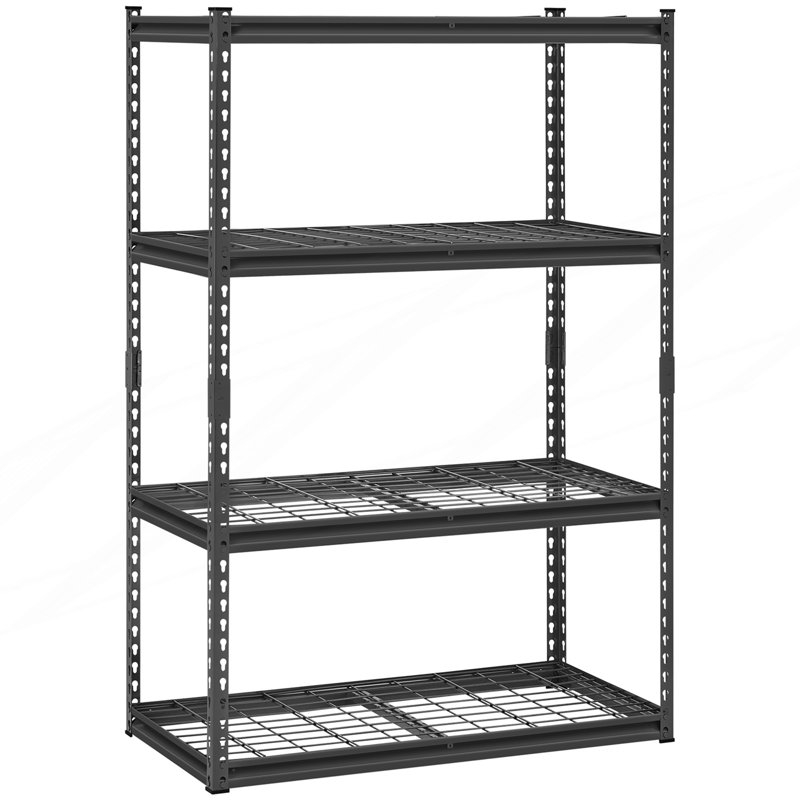Tablettes de rangement, étagères de garage robustes réglables à 3 niveaux, Black