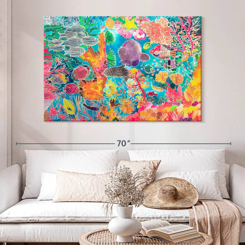 Corail tropical Brampt, H 34 po x l 51 po