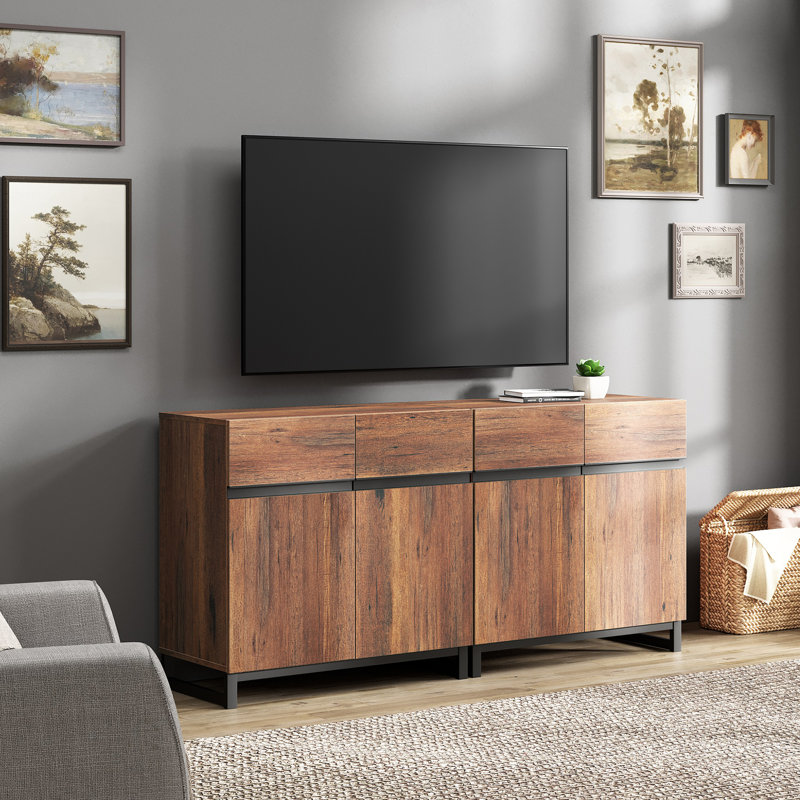 Aadam 63' W Storage Credenza, Brun, 30.6"H x 63"L x 15.6"W