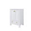 Meuble-lavabo blanc en bois massif l 24 po x H 34,1 po avec lavabo en céramique Cupc, charnières à fermeture en douceur et poignées en aluminium anodisé doré-317000953