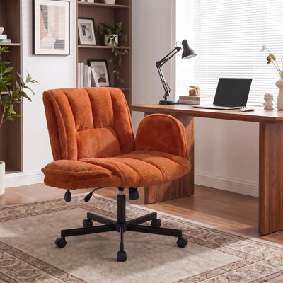Adjustable Swivel Office Chair With 6-Gear Adjustable Armrests,Modern Fabric Ergonomic Computer Desk Chair For Home Office, Makeup, Bedroom
