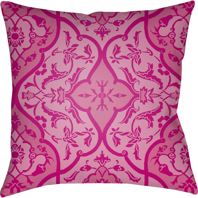 Yindi Floral Outdoor Throw Pillow, 20" H x 20" W x 4" D, Magenta
