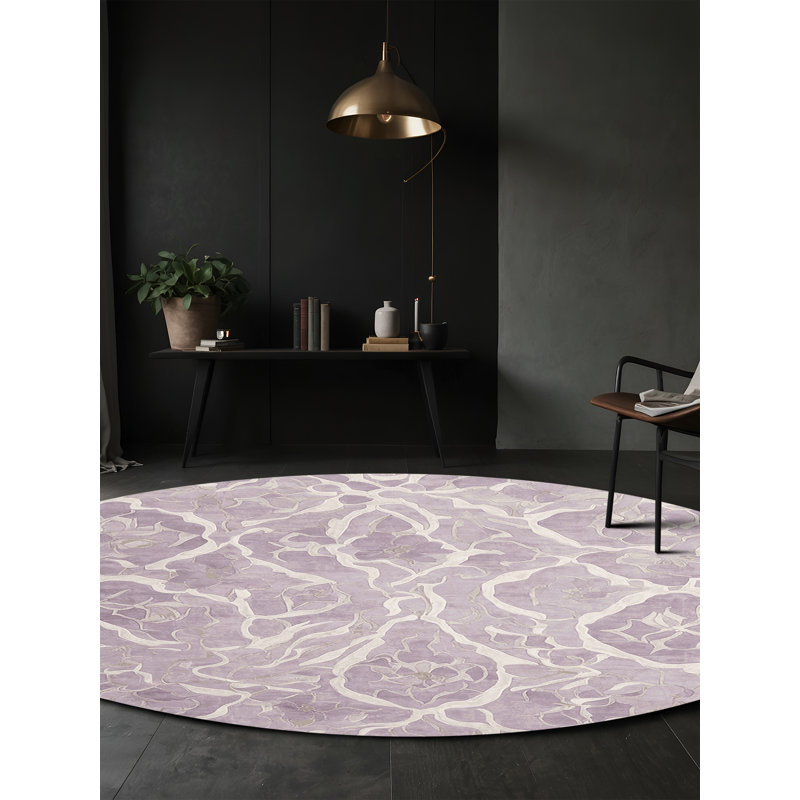 Machine Washable Beige Area Rug, Round 3'