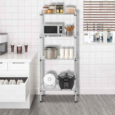 Layloni 17.3 Inch W Metal Height Adjustable Shelving Unit Heavy Duty Storage Rack with Multi Tier Shelves for Kitchen Pantry Garage Laundry Room and Home Organization Use