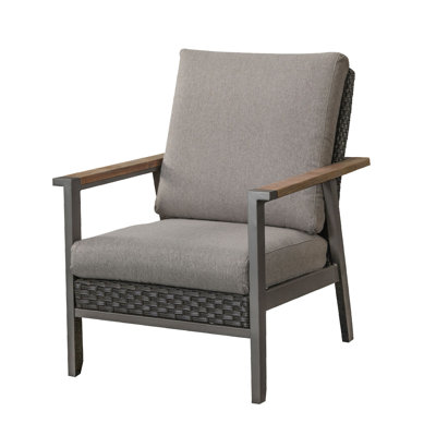 Chaises de patio d'extérieur en métal tissé 1 pièce Kazen