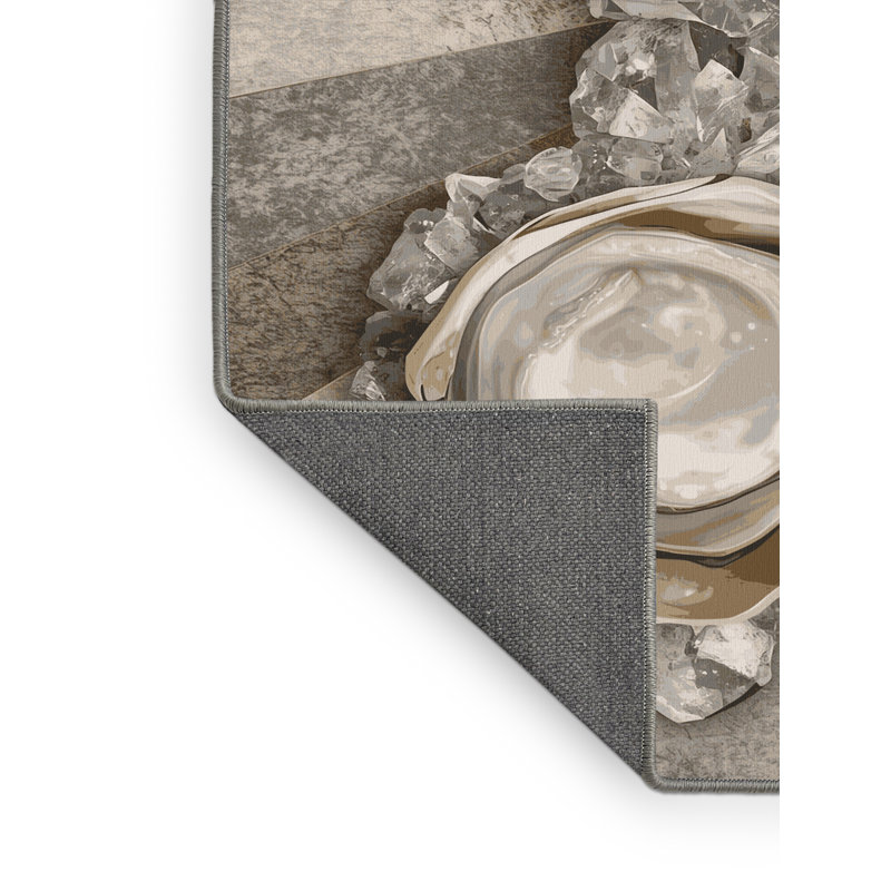 Tapis gris moelleux doux et moelleux en oschwick sur glace - reliure grise, 4 x 6