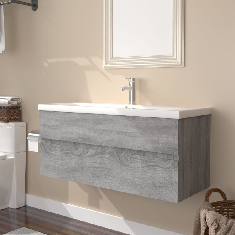 Shuff 1000mm Single Bathroom Vanity with Basin, Gray Sonoma