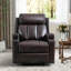 Fauteuil inclinable manuel en similicuir de 33,07 po de largeur avec massage et chauffage et deux porte-gobelets-2012915723