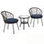 Ensemble de loisirs d'extérieur avec 2 chaises simples en rotin et table ronde en verre-1869072421