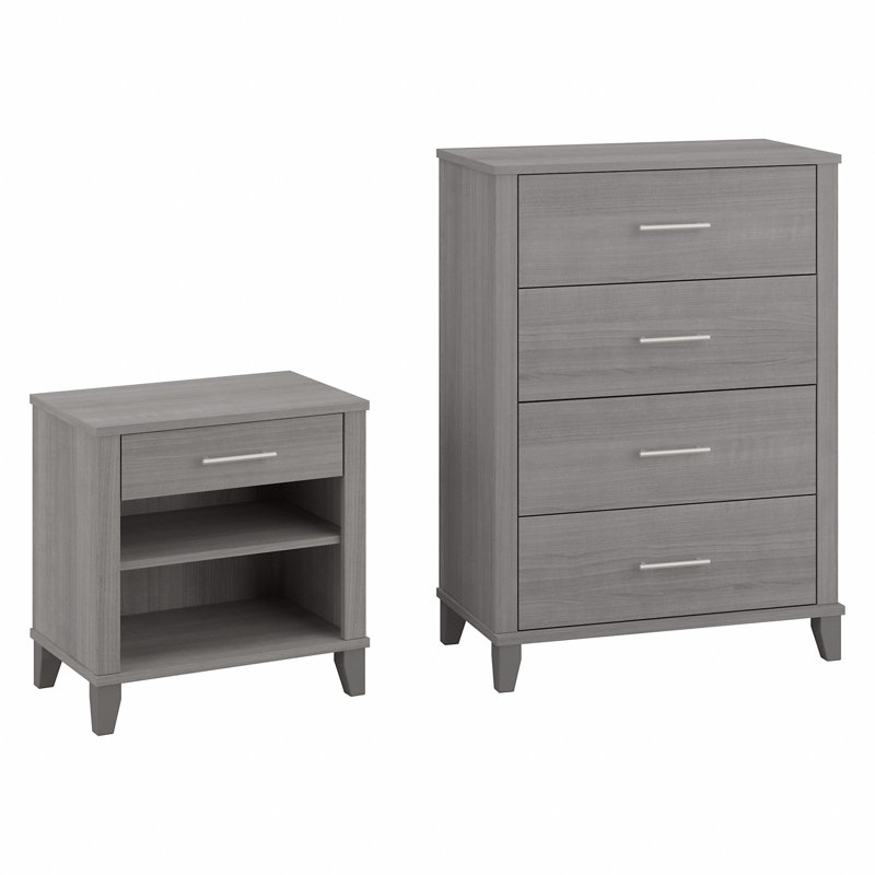 Ensemble de commode 2 pièces Giovanna, Gris platine