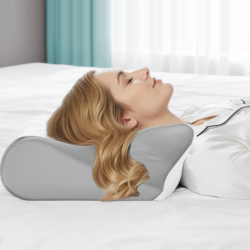 Oreiller ergonomique à contour latéral avec soutien de la nuque et des épaules, conception à soulagement de la pression pour les dormeurs latéraux et arrière