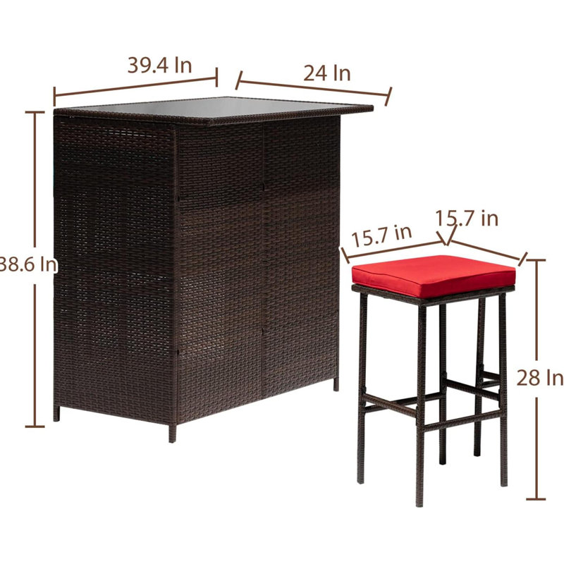 Ensemble de bar Marians, Rouge