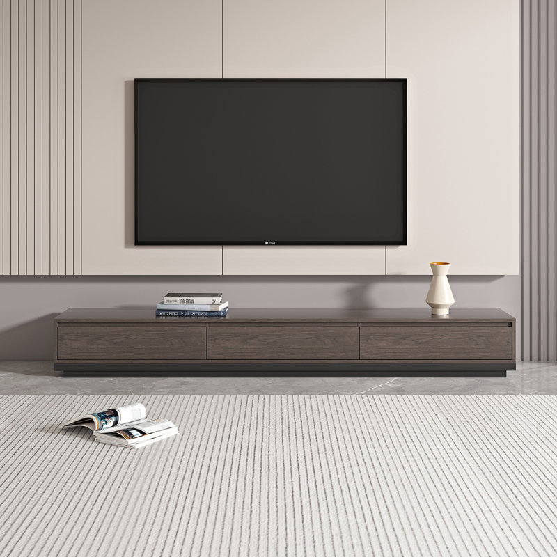 Space-Saving Extendable TV Unit with 3 Drawers | Adjustable 200-330cm | 3 Colour Options: Walnut, Grey, Dark Walnut TV Stand| for Living Room & Bedroom Modern Minimalist Style