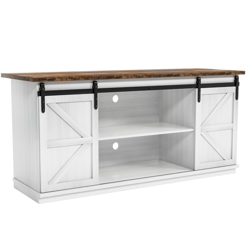 Hartin 58''W TV Stand with Sliding Barn Doors for TVs up to 65"