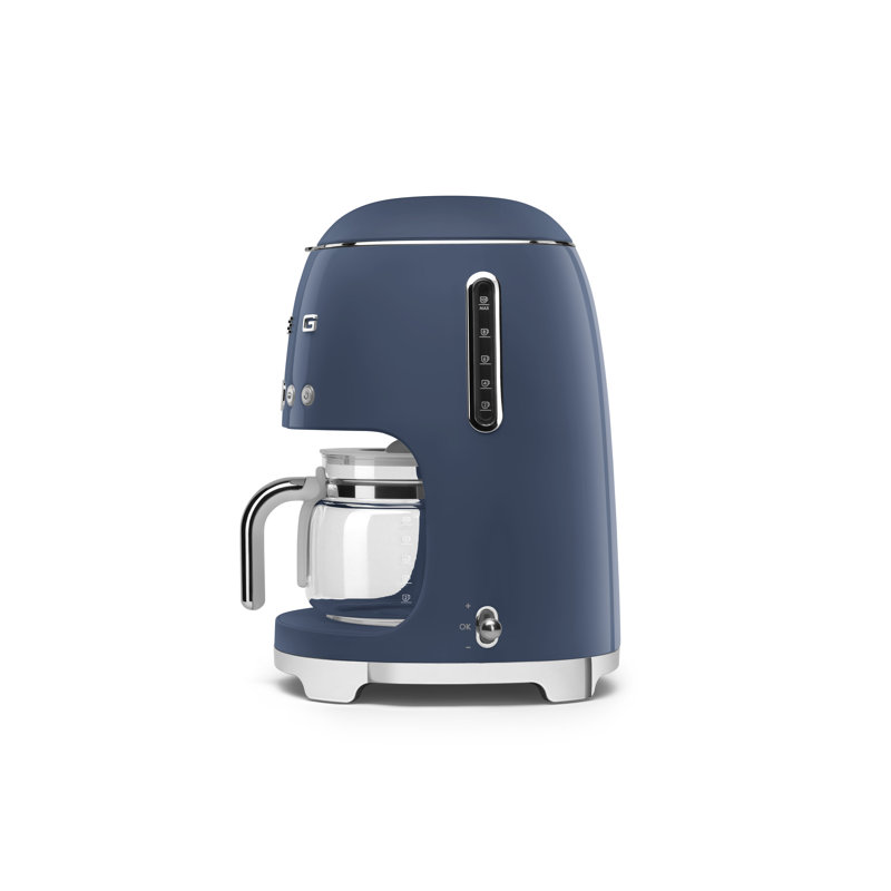 Machine à café goutte à goutte style rétro de 50 tasses avec filtre, Bleu marine