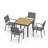 Abshire 5-Piece Outdoor Dining Set, 4-Person Outdoor Table and Chairs with Square HDPS Top & Weather-Resistant Metal Frame, All-Weather Patio Dining Set for Backyard, Deck, Garden