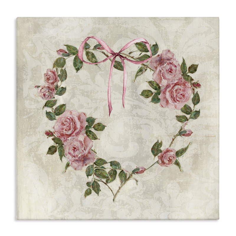 «Garden Heart Wreath Canvas» par Sally Swatland, H 17 po x l 17 po