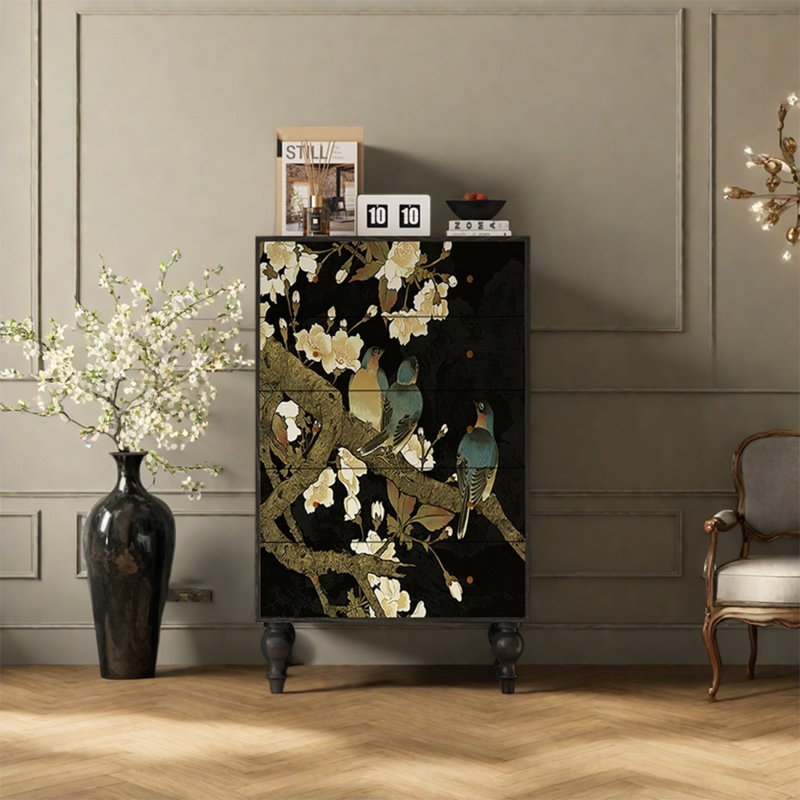 Armoire de rangement élégante avec cadre en noyer