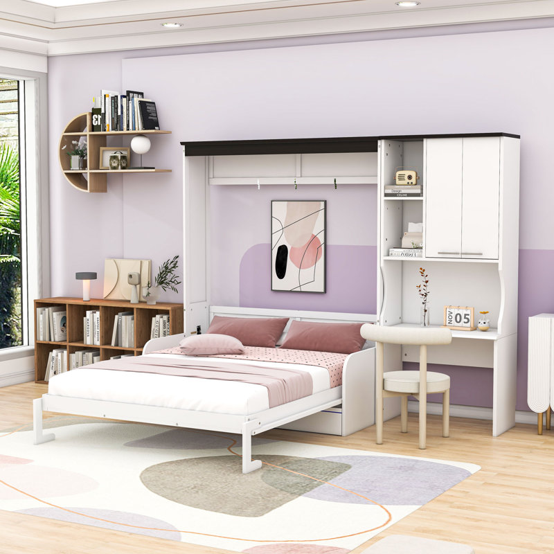 Lit escamotable avec canapé, bureau et armoire Murphy, Grand