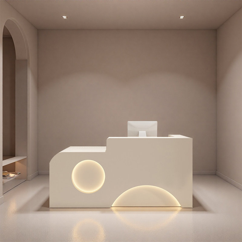 Bureau de réception moderne - Réception commerciale pour les espaces de vente au détail et de bureau, Beige