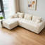 Canapé moderne, canapé modulaire en forme de L, canapé 2 places spacieux et confortable avec coussins pour le bureau du salon beige