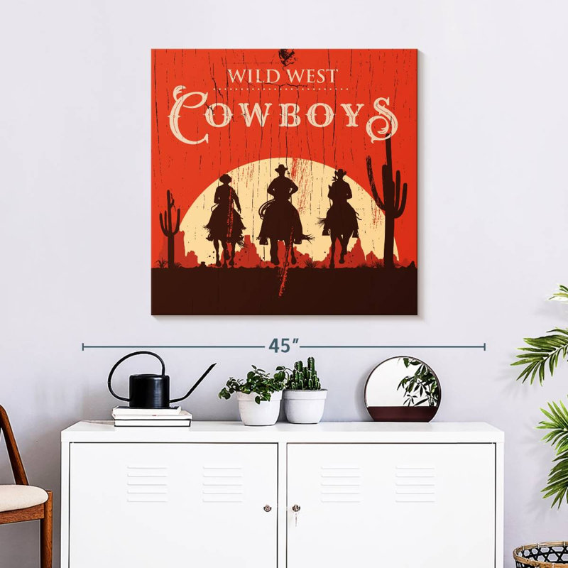 Cowboys de West Lelar, H 30 po x l 30 po