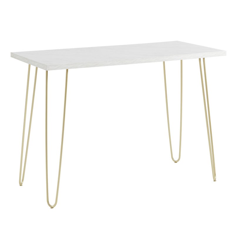 Marius Writing Desk, White/Gold
