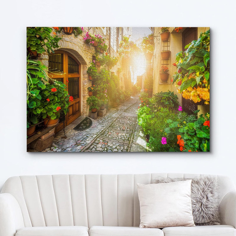 Floral, jardin botanique, paysage urbain italien, nature sauvage sur toile, H 24 po x l 36 po x P 1,5 po