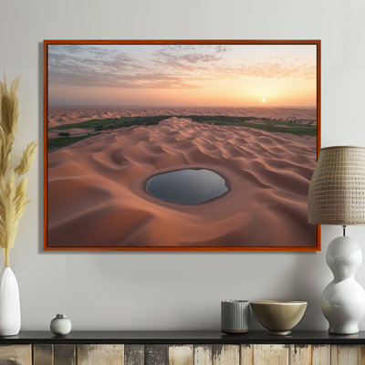 Une vue aérienne du désert du Sahara avec sable - art mural sur toile