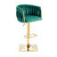Heidel Swivel Upholstered Velvet Adjustable Height Bar Stool with Iron Frame-421260032