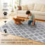 Tapis gris à motif géométrique à tissage plat marocain-998404570