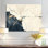 Blanc et bleu luxe de marbre abstrait III - décoration murale moderne en métal, impression sur métal marbré