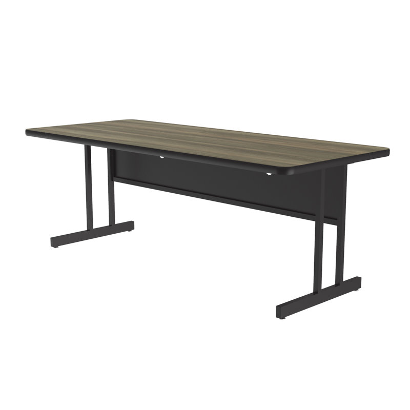 Tables de formation et d'ordinateur de 30 po x 72 po Correll, stratifié à haute pression en hickory colonial, poste de travail à hauteur de clavier (CS3072-53)