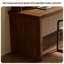 Modern Solid Wood Rectangular Desk with Shelf-2124361019