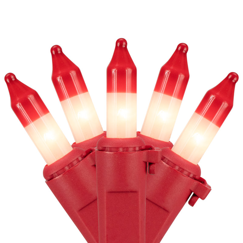 50ct Valentine's Day Light Set 10ft Wire, Cream/Red, Red