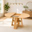 Table de salle à manger ronde extensible de 110 à 150 cm pour 4 à 6 personnes, table de cuisine ronde transformable en ovale avec rallonge amovible, piètement en croix et tablette de rangement, couleur naturelle-449501644