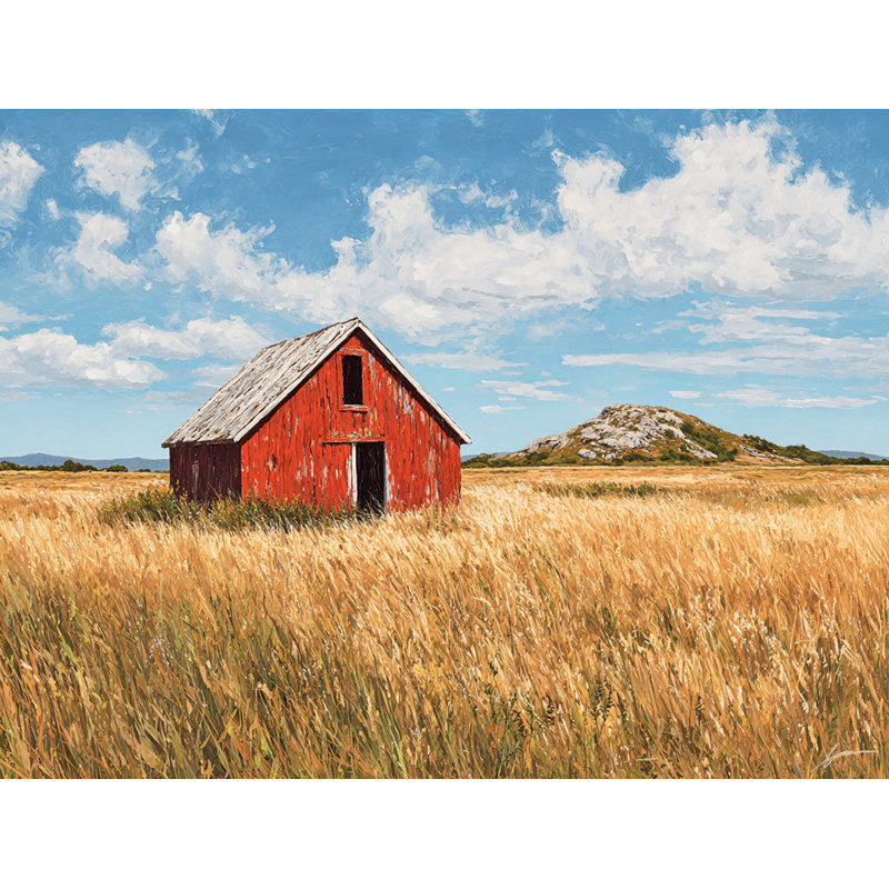 «Rustic Red Barn II», art mural sur toile tendue, H 16 po x l 24 po