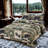 Cotton Rustic Quilted Bedspread Queen Size Nature Icons Design – 3-Piece Set with Quilt and 2 Pillow Shams
