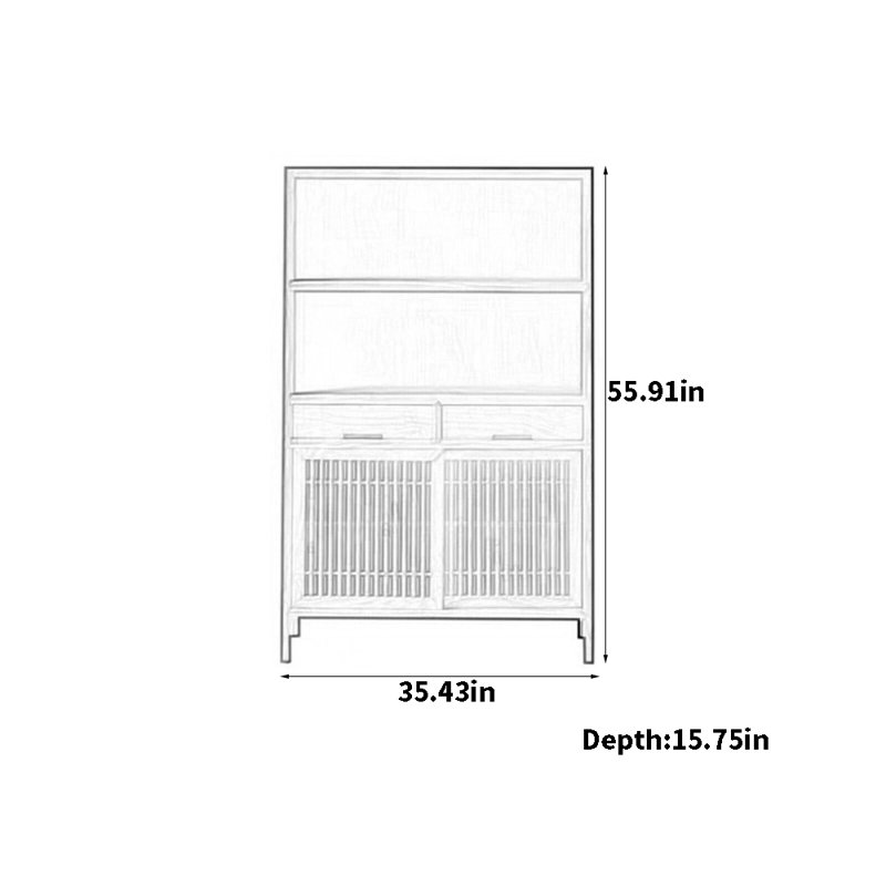 High Quality Solid Wood Retro Style Sideboards, Brown