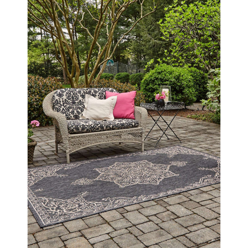 Tapis d'extérieur Nile couleur pierre foncée, Rectangle 9 pi x 12 pi