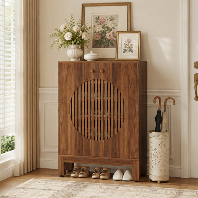 Armoire à chaussures 20 paires, range-chaussures élégant avec portes