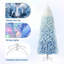 Snow Flocked Pencil Christmas Tree, Slim Artificial Christmas Tree with Sturdy Metal Stand, Skinny Xmas Tree Holiday Decoration for Home, Office-853344339-853344343