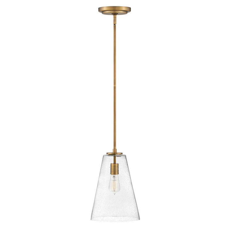 Luminaire suspendu conique à 1 lumière Evanne, Laiton héritage