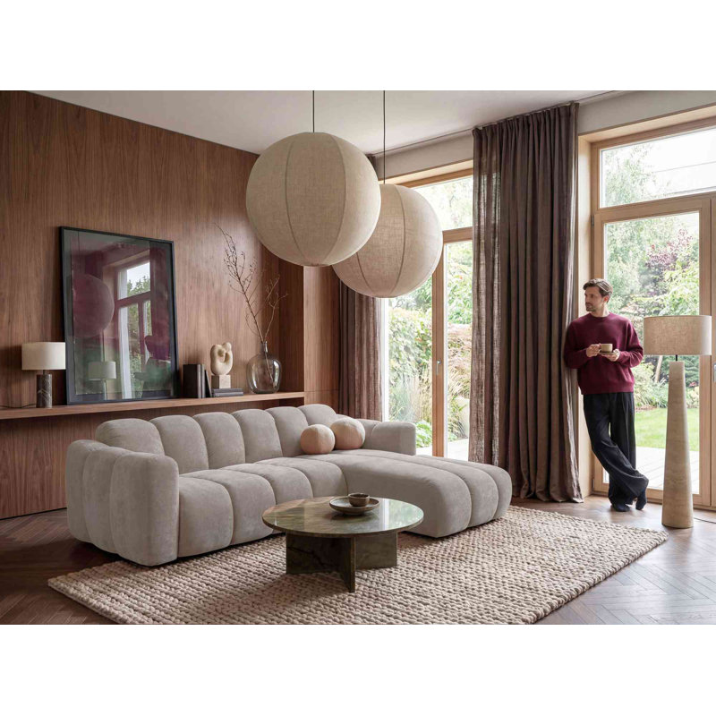 Michell 6 Seater Sofa Bed, Right Hand Facing, Dark Beige