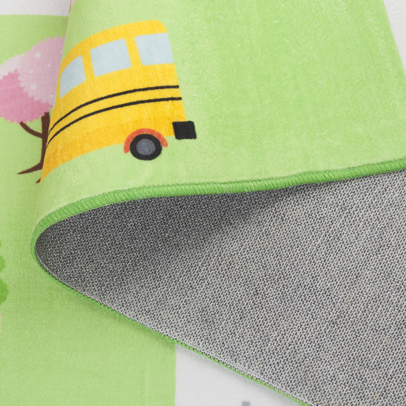 Tapis vert clair pour enfants 100 pouces Janosh Monica, Rectangle de 5 pi x 8 pi